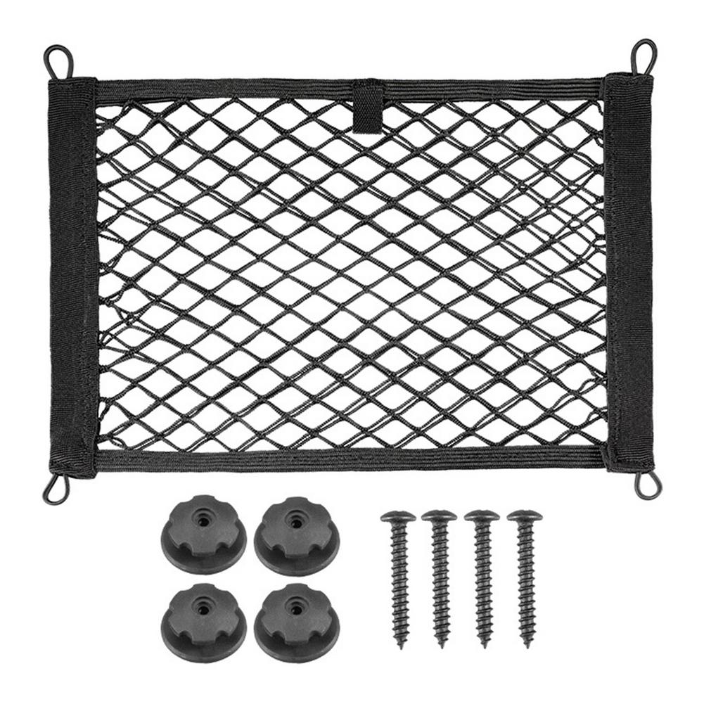 Borsa per rete portaoggetti per auto Porta rete per telefono per auto Portaoggetti per camper Tasca per carico per barca Tasca per rete a rete con cornice con viti: nero