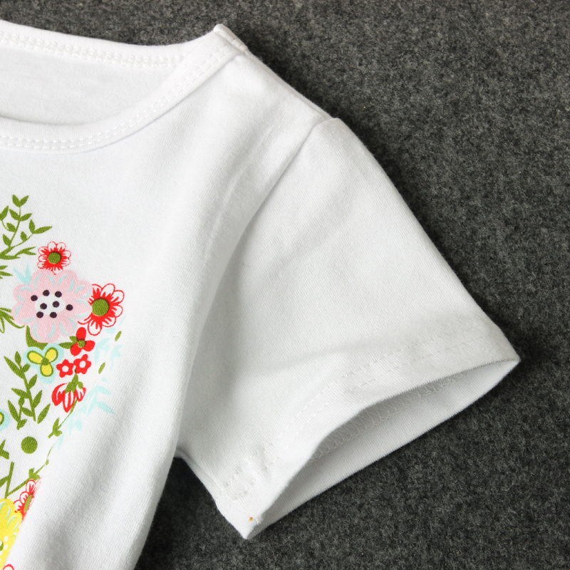 children T-shirt Popular Floral Print Baby Little Boy&Girls Tops Short Sleeve T-Shirt Summer Tee