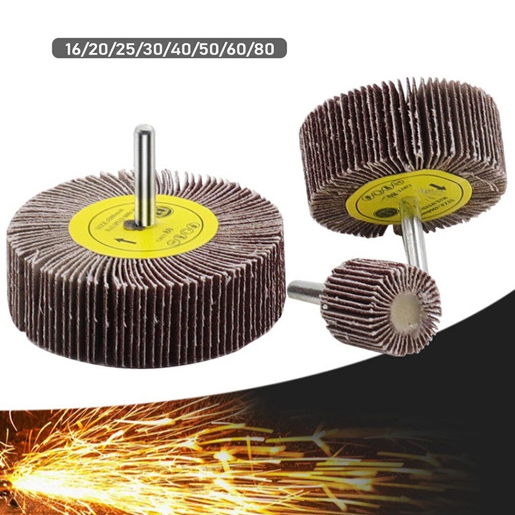 16-80mm 80 Grit Sanding Flap Wheel Disc Abrasive Grinding Wheel Dremel Accessories Sandpaper Polishing Tools 6mm Shank For Drill