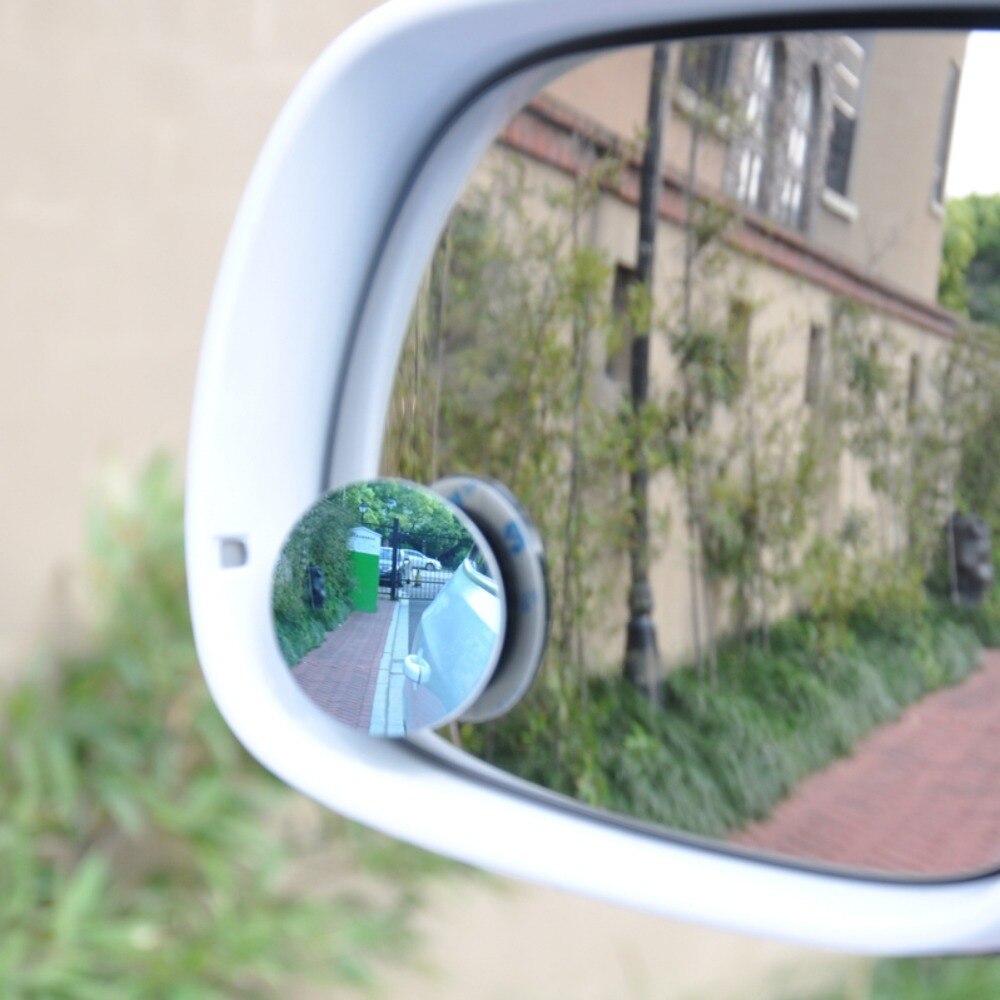 1pair,Free Ship,Round Anti-Glaring, Shatter-Proof,Frameless Blind Spot Mirror,2 Way Use: Fixed Or 360 Degree Adjust,3M Taped