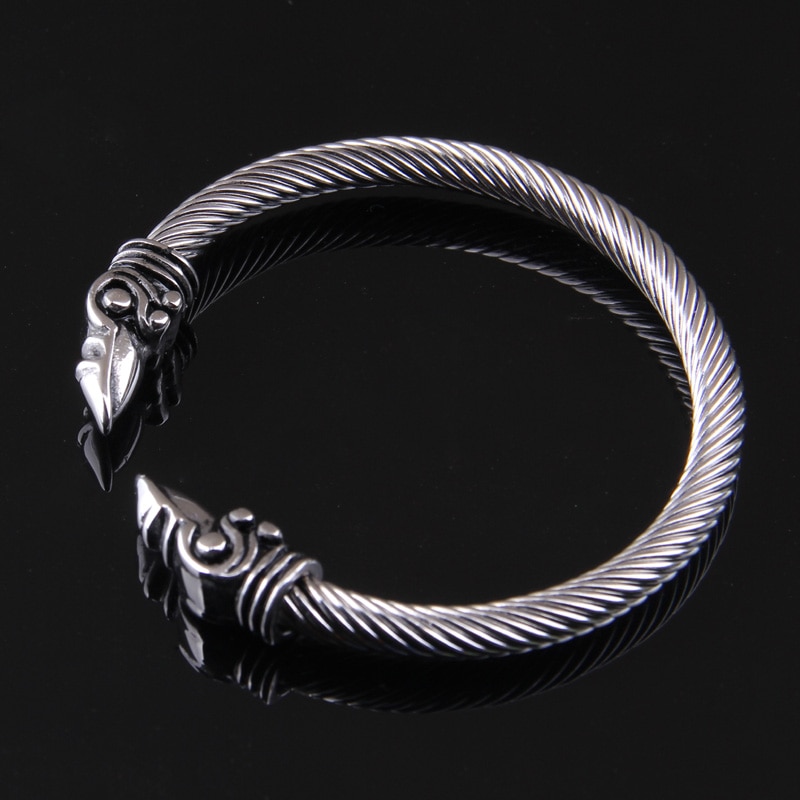 Rustfrit stål ravn armbånd indiske smykker tilbehør viking armbånd mænd armbånd manchet armbånd til kvinder armbånd
