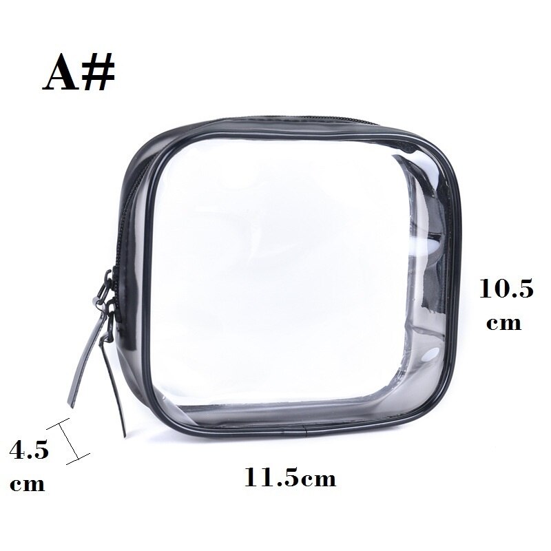 Sac cosmétique Transparent variétés tailles fille sacs de maquillage poche à glissière claire; grand, moyen, petit, Mini; cercle, carré,