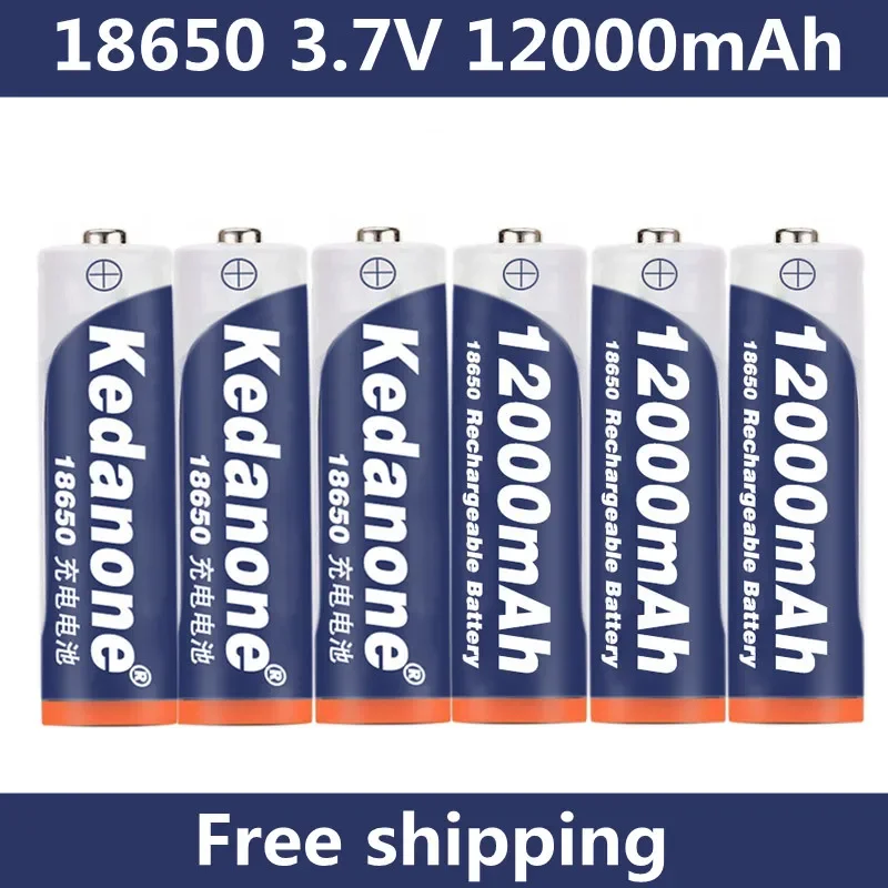 Nuova batteria ricaricabile 18650 3.7V 18650 12000mAh capacità batteria ricaricabile agli ioni di litio per batteria torcia elettrica