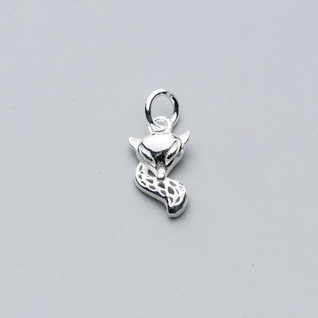 Meetsoft Leuke 925 Sterling Zilveren Dieren Fox Hollow Bedels Voor Diy Handgemaakte Fijne Sieraden Ketting Armband Chic Accessoire: AY1174T