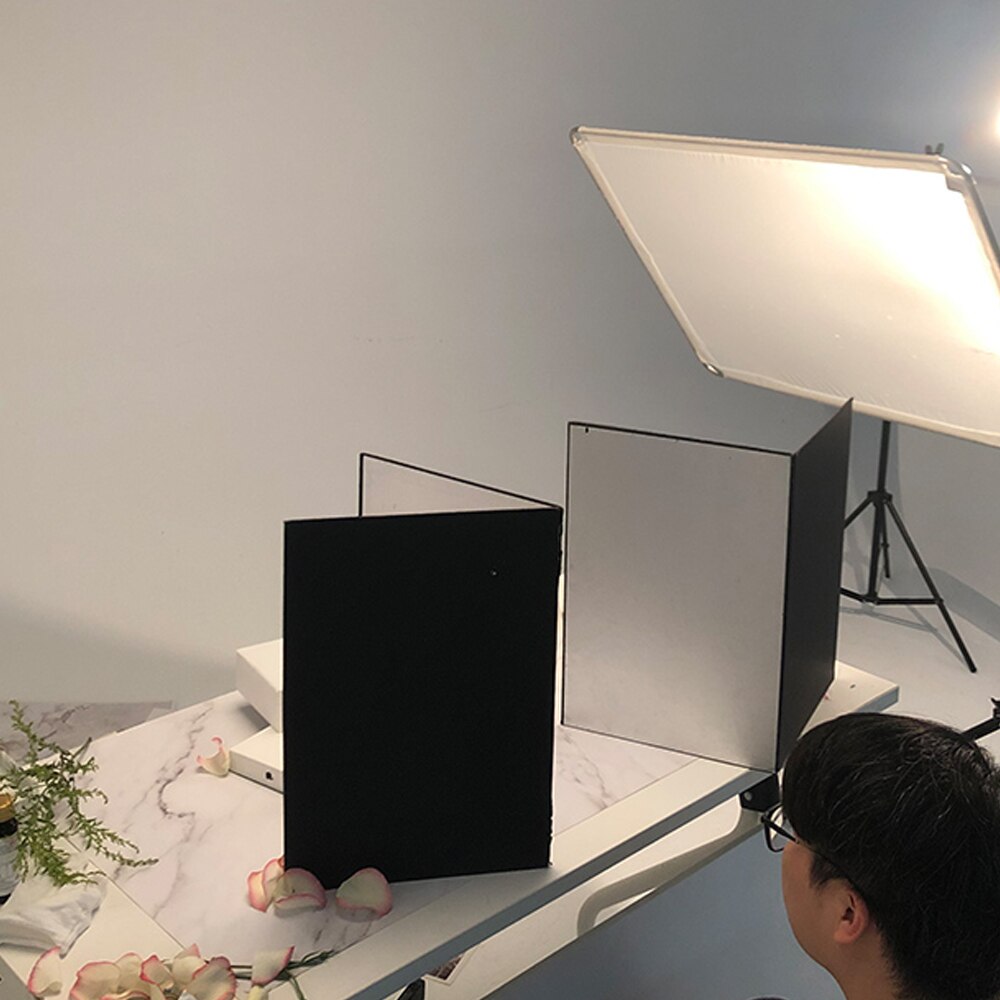 A3/A4 Thickened Double-Sided Foldable Cardboard White Black Silver Gold Reflector Absorb Light Thick Reflective Paper for Glass