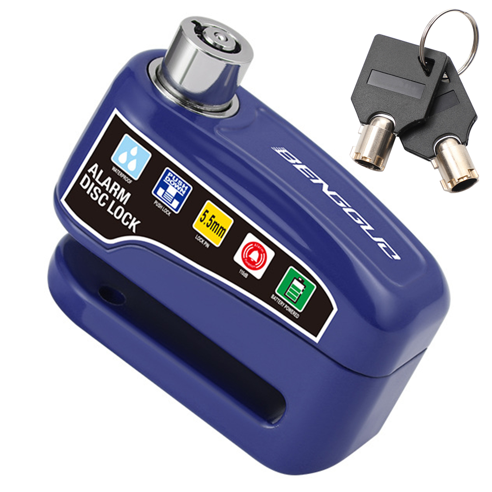 Motorrad Alarm Rad Scheibenbremse Schloss Anti Diebstahl Fahrrad Alarm Scheibenbremse Elektrische Schloss Wasserdichte Motorrad Fahrrad Zubehör: Blau