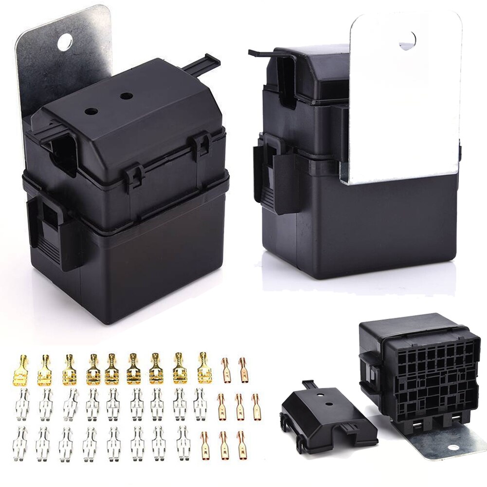Auto Zekering Box Set Auto Zekering Box Set Met 2 Relais Blade Zekering Blokken Kits Dc 12V Verzekering Zetel met Terminals Blok Set