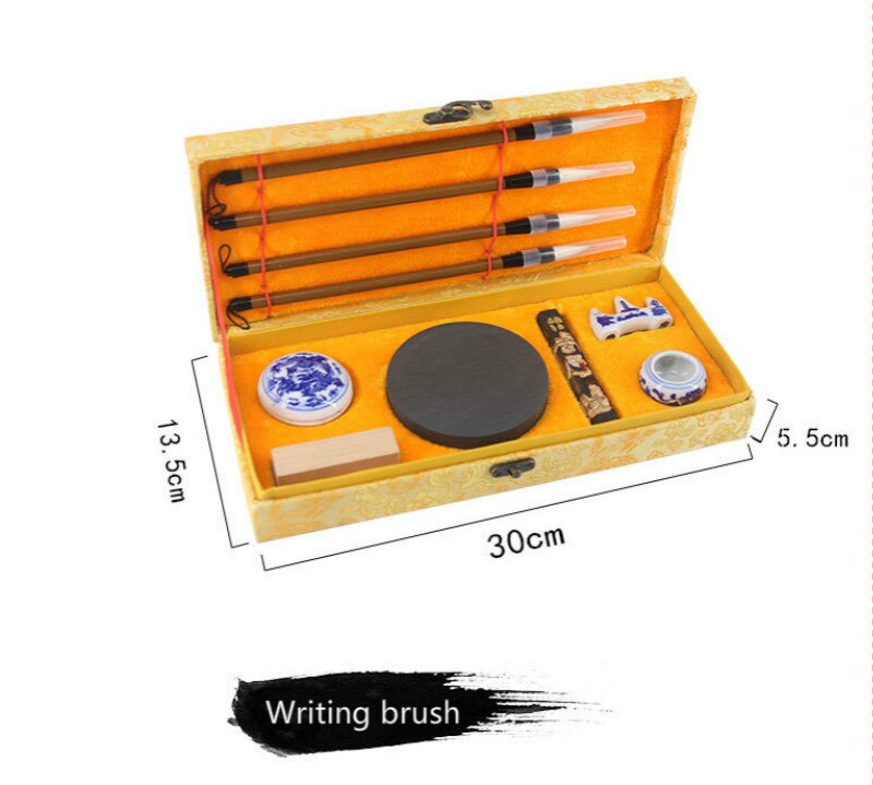 Chinese traditional calligraphy pen Set box student Regular Script Writing Brush Beginner's special practice Writing brush