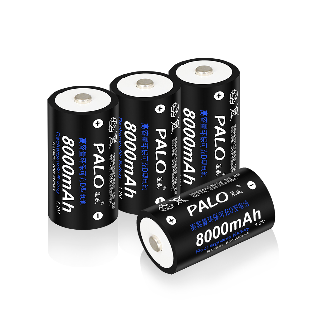 Batterie ricaricabili di dimensioni D LR20 Ni-mh 1.2V 8000mAh batteria con 16 fessura 1.2V AA AAA C D dimensioni Ni-mh Ni-CD caricabatteria