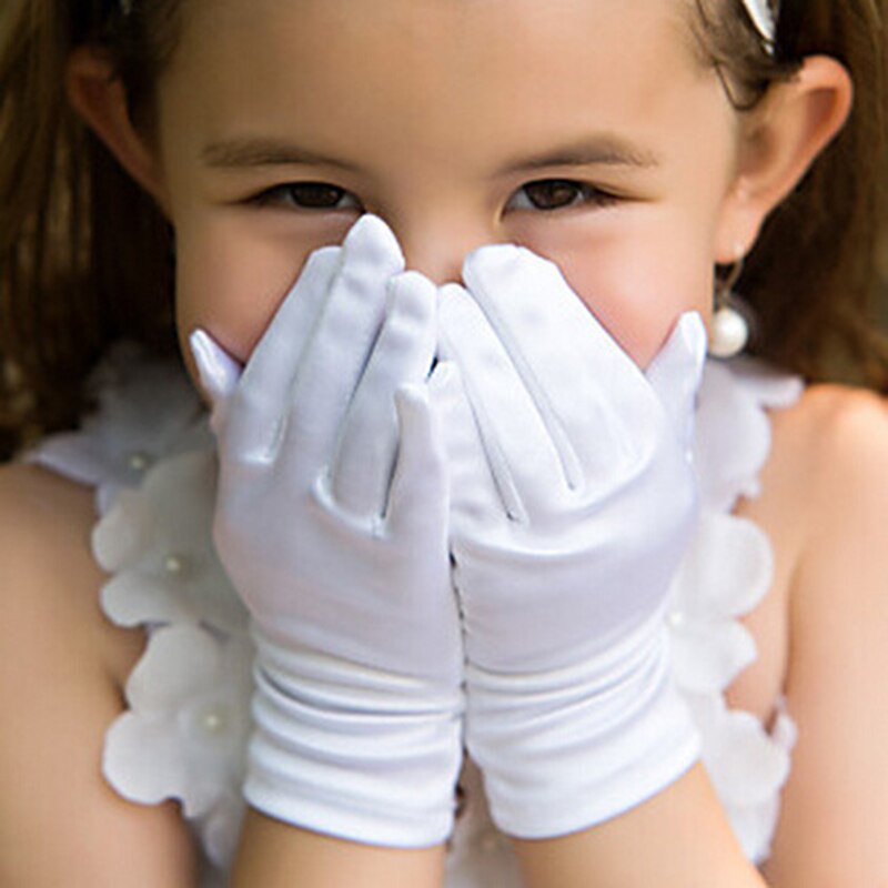1 paire de gants blancs pour enfants, nouvelle , pour garçons et filles, robe de danse blanche, gants d'étiquette, gants élastiques en Spandex pour spectacle sur scène