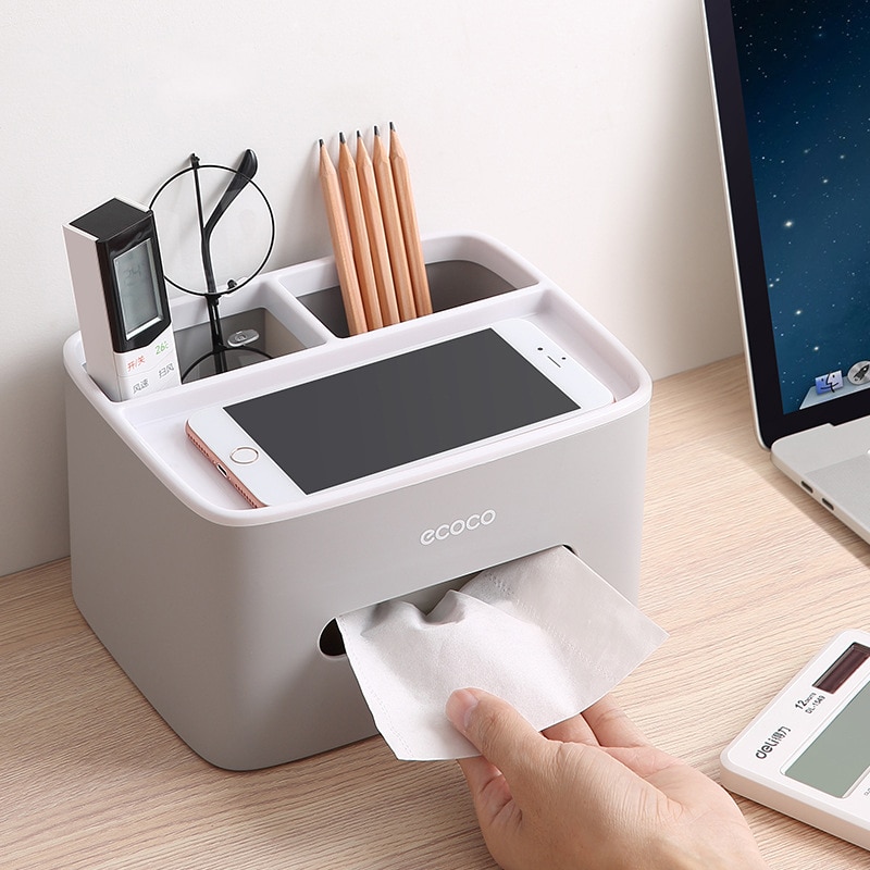 Tissue Box Cover Plastic Napkin Holder Double Storage Bathroom Living Room Paper Holder Office Waterproof Tissue Dispenser