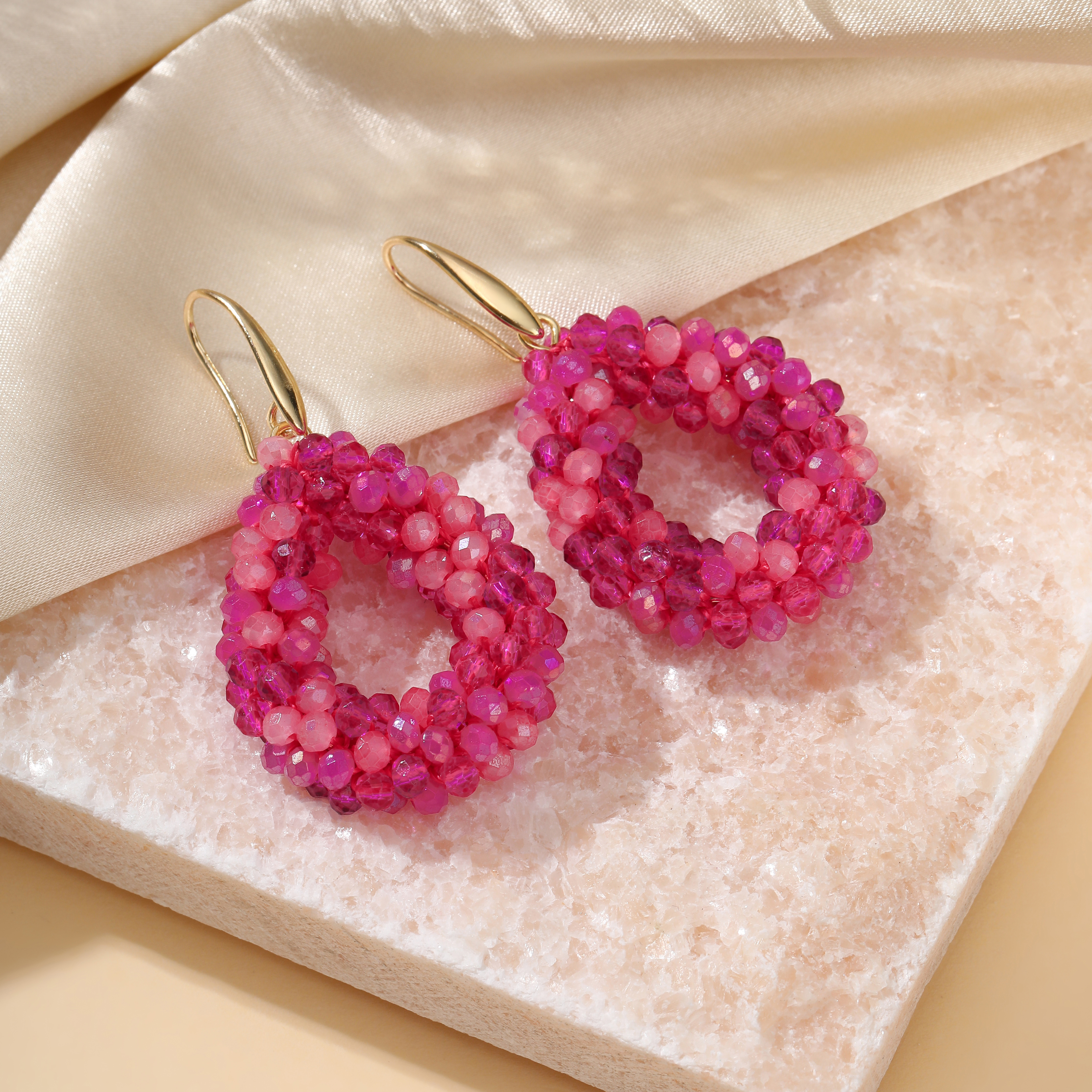 Pendientes pequeños INKDEW, pendientes de gota de agua de colores de bandera nacional para mujer, pendientes de cristal hechos a mano, joyería de EA124