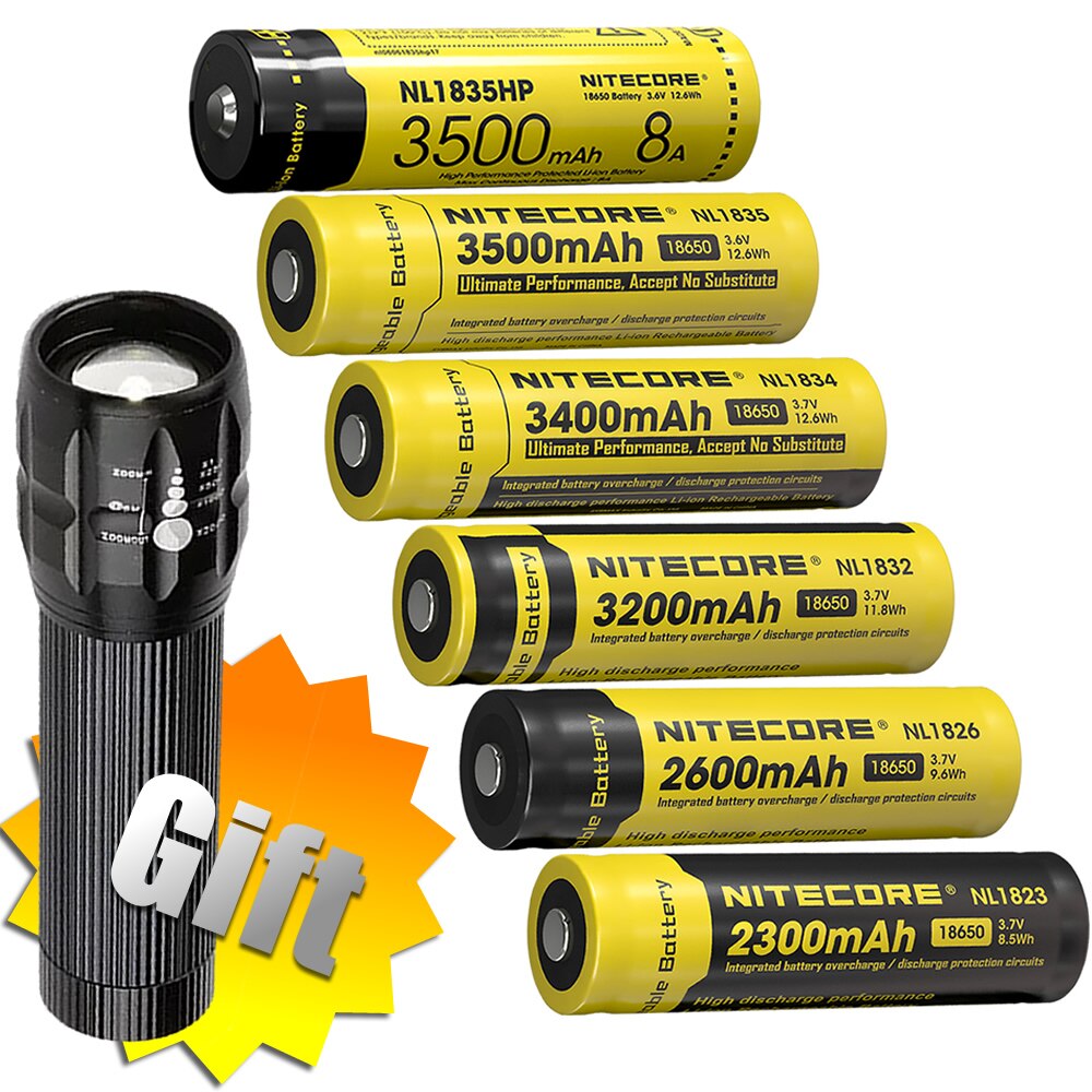 Batterie Nitecore NL1834 18650 - 3400mAh 3.7V protégée Li-ion