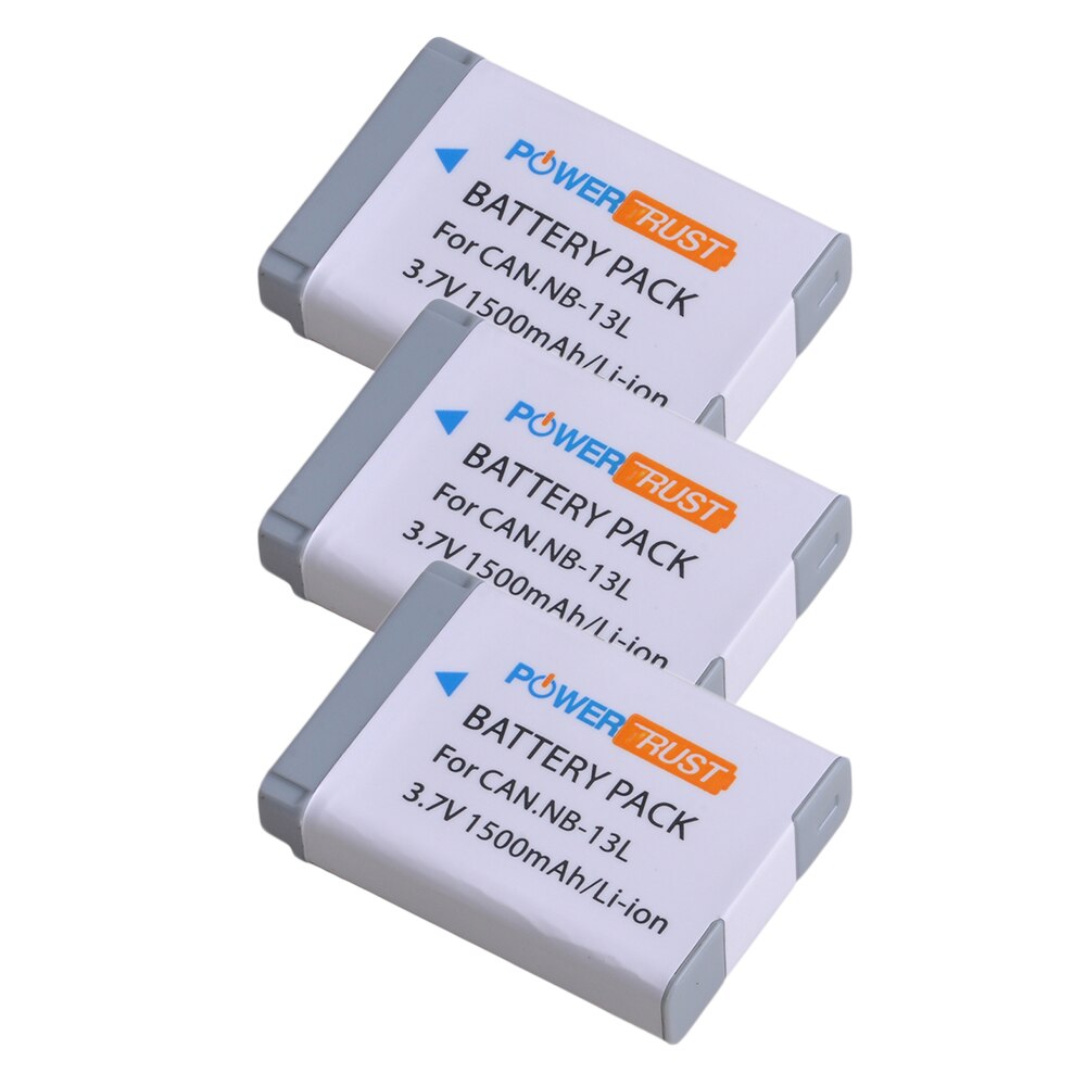 Batterie NB13L NB-13L pour Canon PowerShot G5X, G7X, G9X, G7X Mark II, SX620 HS, SX720 HS, SX730 HS, G9X Mark II, SX740 HS: 3x Battery