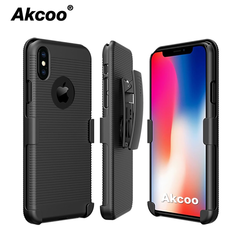 Akcoo Combo carcasa para iPhone 11 Pro funda con soporte incorporado clip para cinturón giratorio para iPhone 56s 7 8 Plus XR XS Max capa