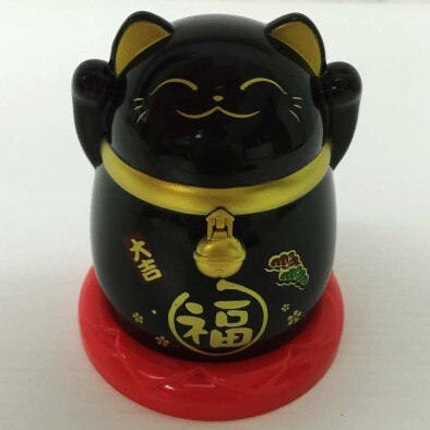 Japanischen Glück Katze zahnstocher topf neue jahr glück zahnstocher Kasten q spitze Halfter nette zahnstocher inhaber zahnstocher Spender: Schwarz