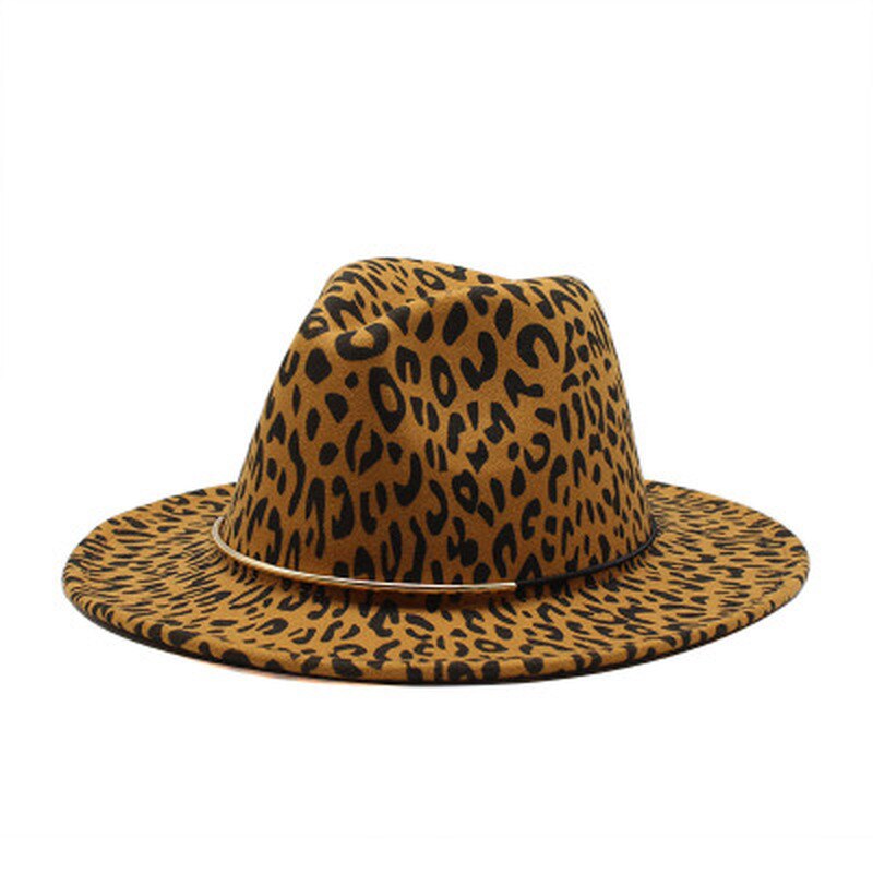 Vrouwen Hoeden Winter Luipaard Gesp Winter Hoeden Vrouwen Mannen Fedora Vilt Brede Rand Casual Vintage Wit Jazz Caps Trilby mannen Hoeden
