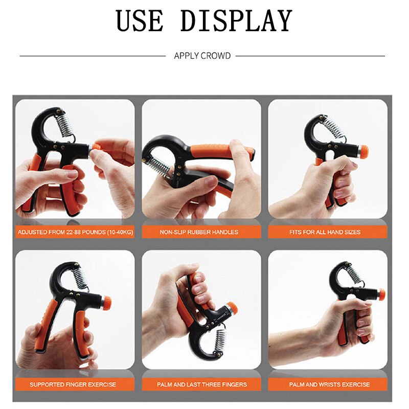5-60Kg FatGrip Wrist Increase Strength Adjustable Heavy Gripper Fitness Hand Exerciser Grip Spring Finger Pinch Carpal Expander
