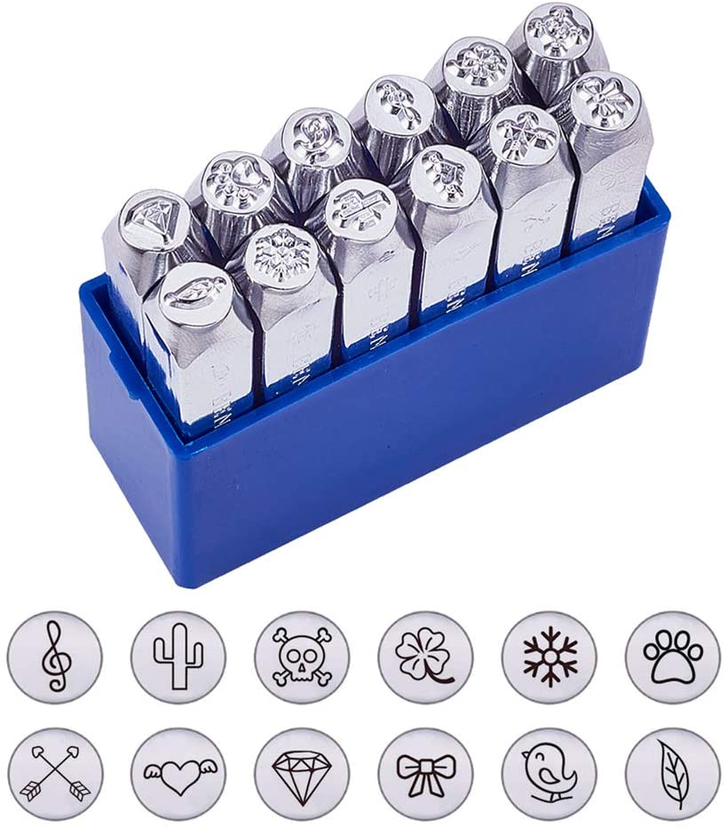 12 Pcs Romeinse Cijfers Metalen Stempel Set Ijzeren Hoofdletters Postzegels Punch Press Tool Voor Imprinting Op Sieraden Leer Hout Stempelen: Nature Theme