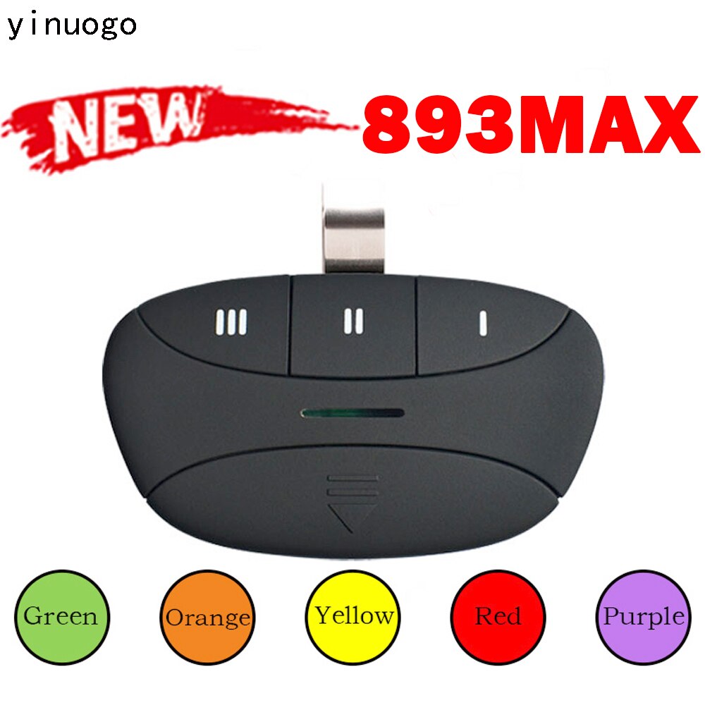 Newest LiftMaster 893MAX Remote Control Garage Door Opener Compatible With Red Orange Purple Green Yellow Learn Button