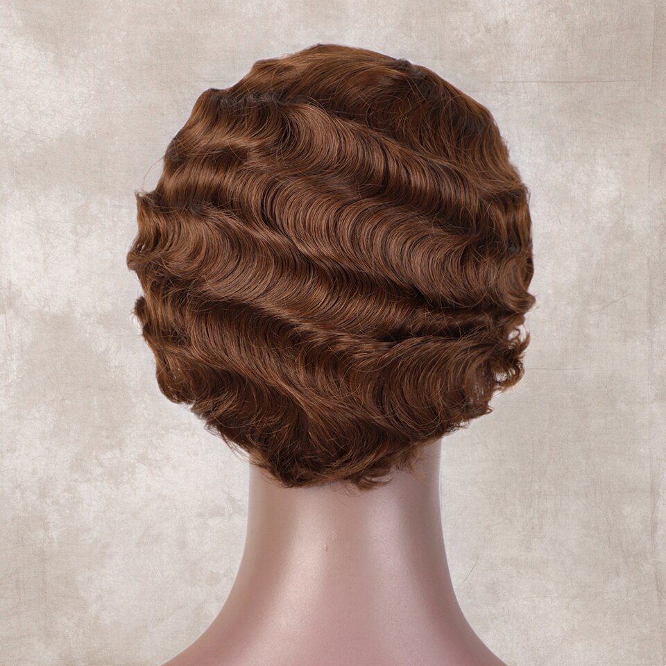 Ik Een Pruik Korte Blonde Synthetische Pruiken Afro Krullend Pruiken Bruin Zwart Rood Cosplay Leuke Pruiken Hittebestendige Vezel: 8-30