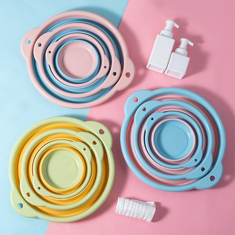 Washbasin Foldable Basin Foot Washing Laundry Sink Kitchen Bathroom Portable Folding Washbasin Household Hangable Plastic Basin