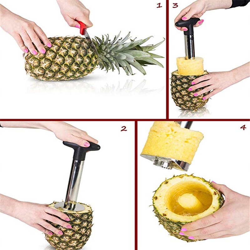 , Pineapple slicer peeler cutter parer knife stainless steel kitchen fruit tools cooking tools green/yellow/black