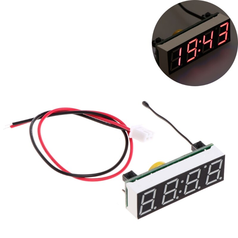 Car 3 in 1 LED DIY Digital Clock Temperature Voltage Module Electronic DC 5~30V R2LC