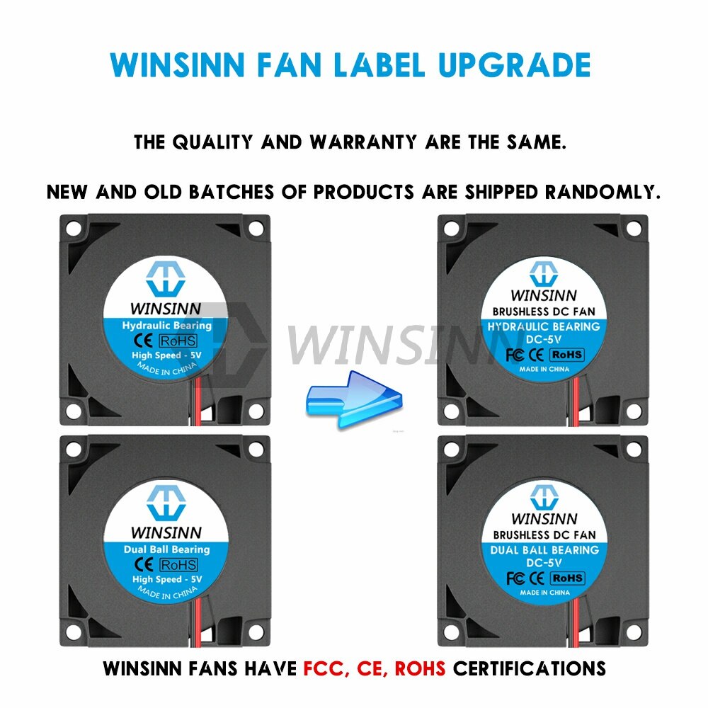 WINSINN 4010 40mm Ventilatore DC 5V 12V 24V Idraulico/Doppio Cuscinetto A Sfere Brushless Turbina di Raffreddamento turbo 40mmx10mm 2spillo
