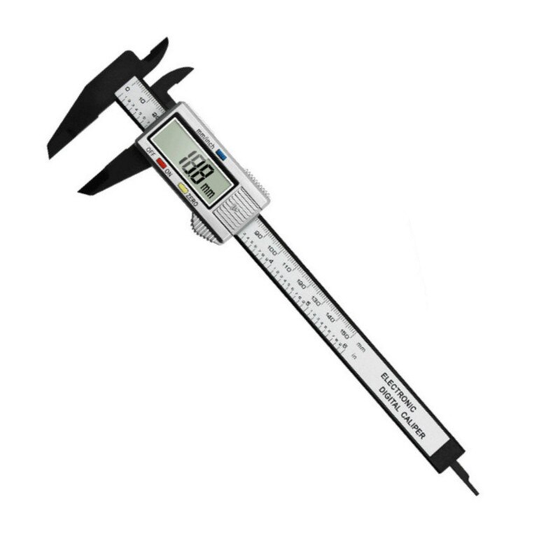 Calibrador de plástico de alta resistencia, herramientas de medición de diámetro, Calibre Vernier Digital electrónico, 0-150mm: 0-150mm white