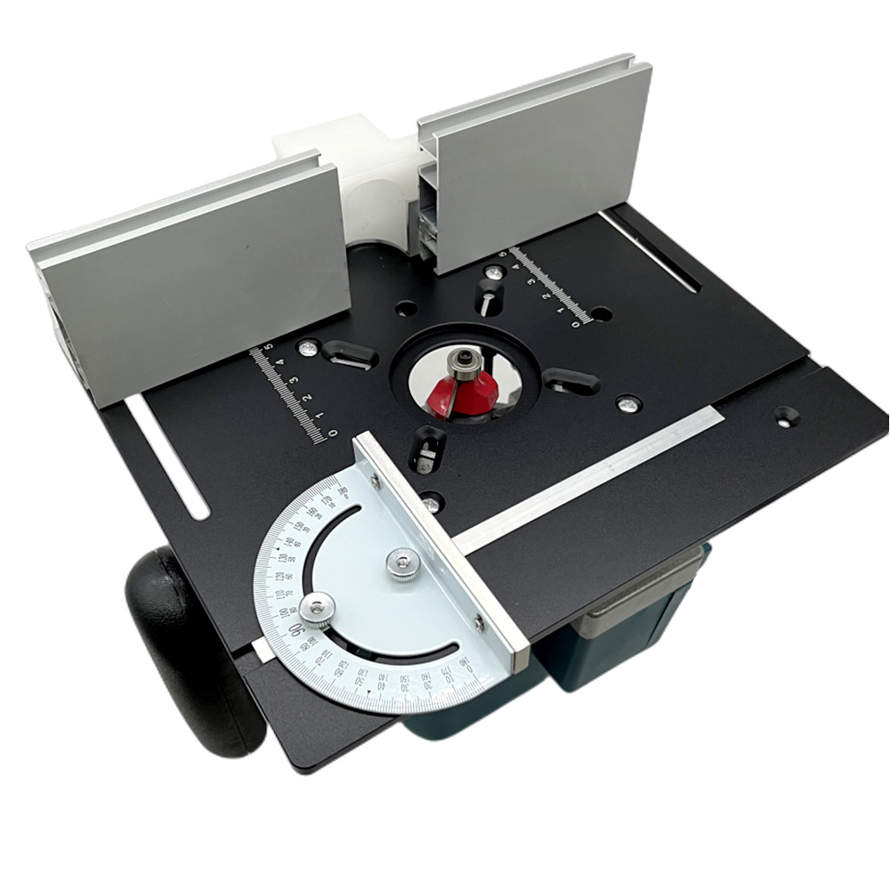 S8 Router Table Insert Plate for Woodworking Benches Table Saw with Miter Gauge Guide Aluminium Profile Fence Sliding Brackets