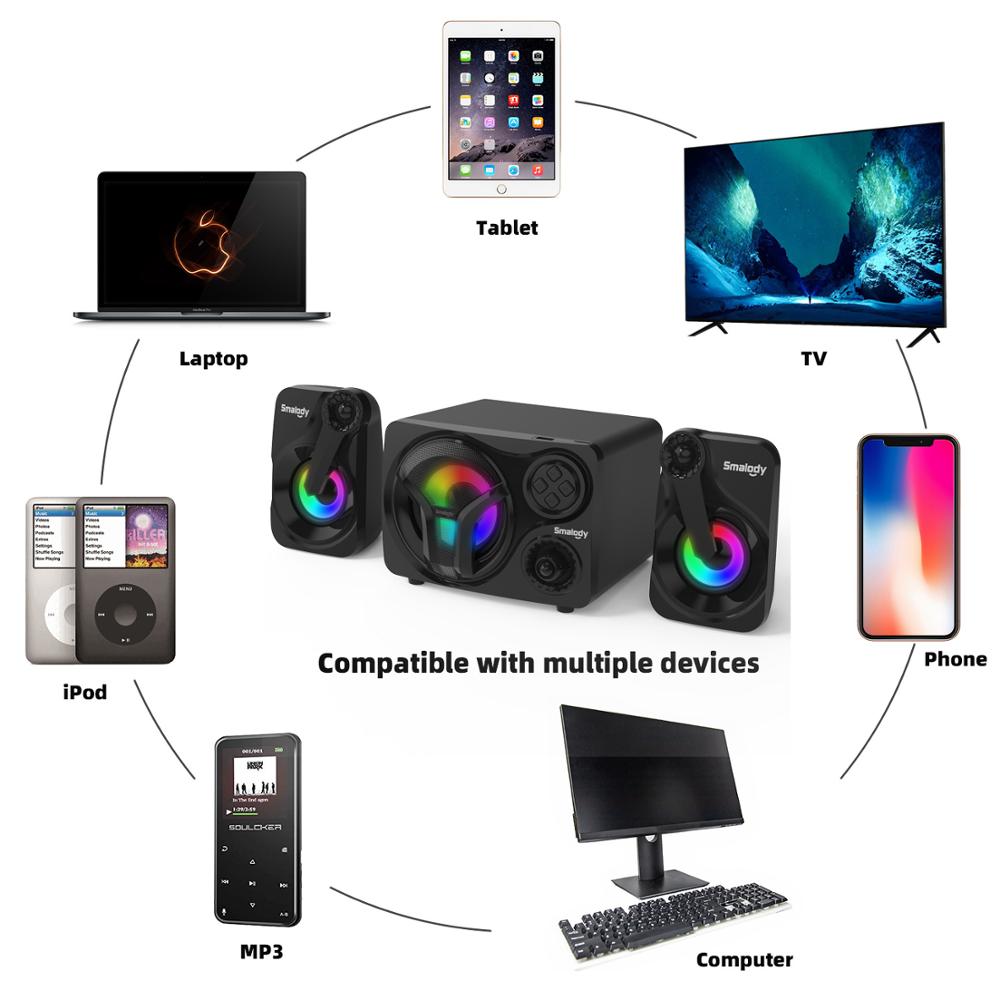 Trådlös bluetooth högtalare dator tv dator bärbar dator usb högtalare musik kolumn högtalare subwoofer med bärrem fm