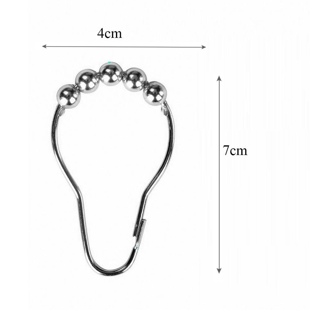 Crochets créatifs pour rideau de douche, en Satin poli, boule de Nickel antirouille, 5 anneaux, pour rideau de douche, 48/36/24 pièces/paquet