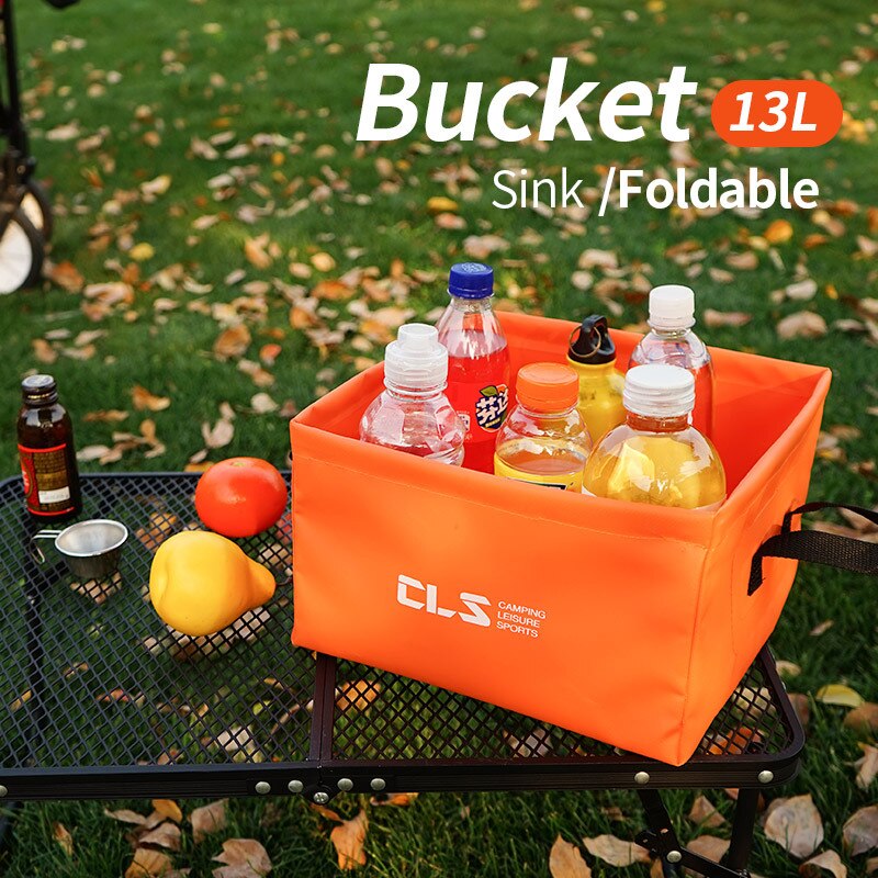 13 l, bolsa de cubo de agua portátil para Picnic, barbacoa, Camping, Cubo de lavabo para mochilero, pesca, viaje