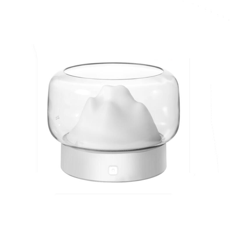 Led aroma diffuser 400ml bpa-vrij mountain view etherische olie aromatherapie diffuser met warme en gekleurde led lamp luchtbevochtiger: Wit / Eu