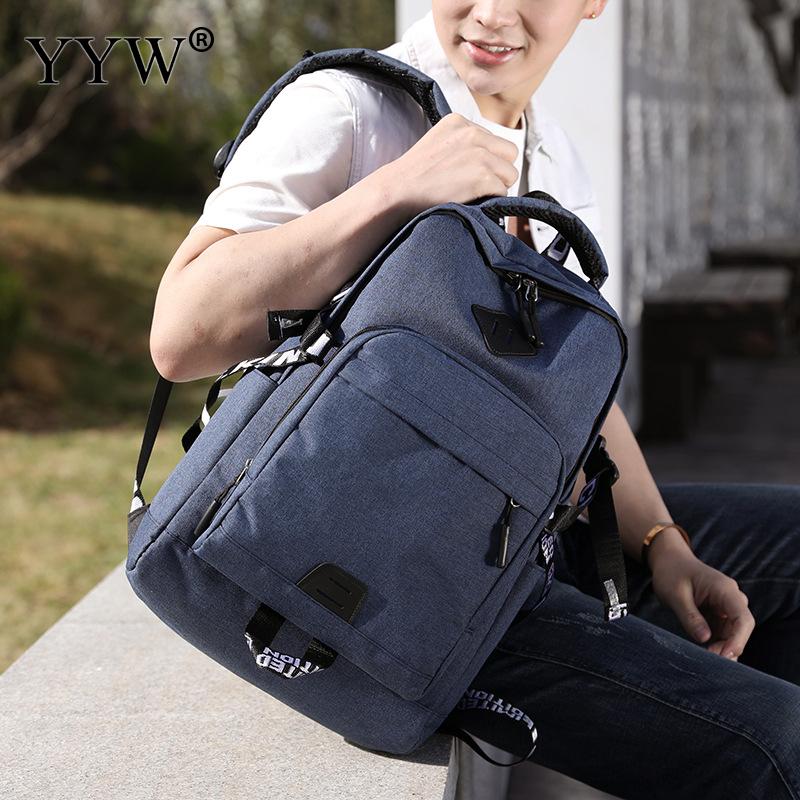 YYW Men'S Backpack Bag Canvas Laptop Backpack Computer Bag High School Student Large Capacity Casual Backpack