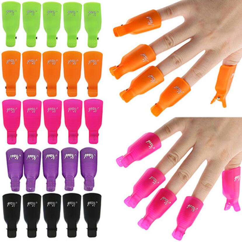 10Pcs Plastic Nail Art Losweken Cap Clip Uv Gel Polish Remover Wrap Tool Nail Art Tips Voor Vingers nagellak Remover Nail Tool