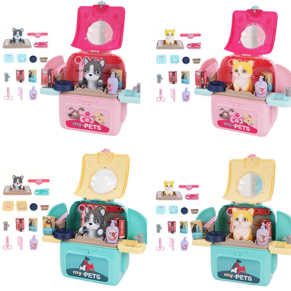 Simulatie Dier Huisdier Rugzak Praktische Exquise Plastic Pretend Play Pet Care Set Kid Kinderen Verjaardagscadeautjes