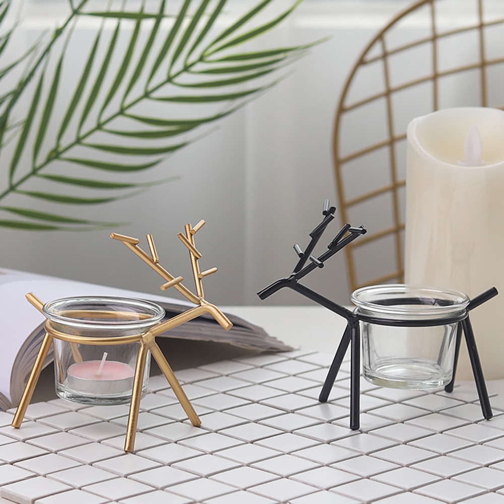 Kerst Kandelaars Europese Iron Art Leuke Herten Kandelaar Home Kerstversiering Festival Decor Speciale