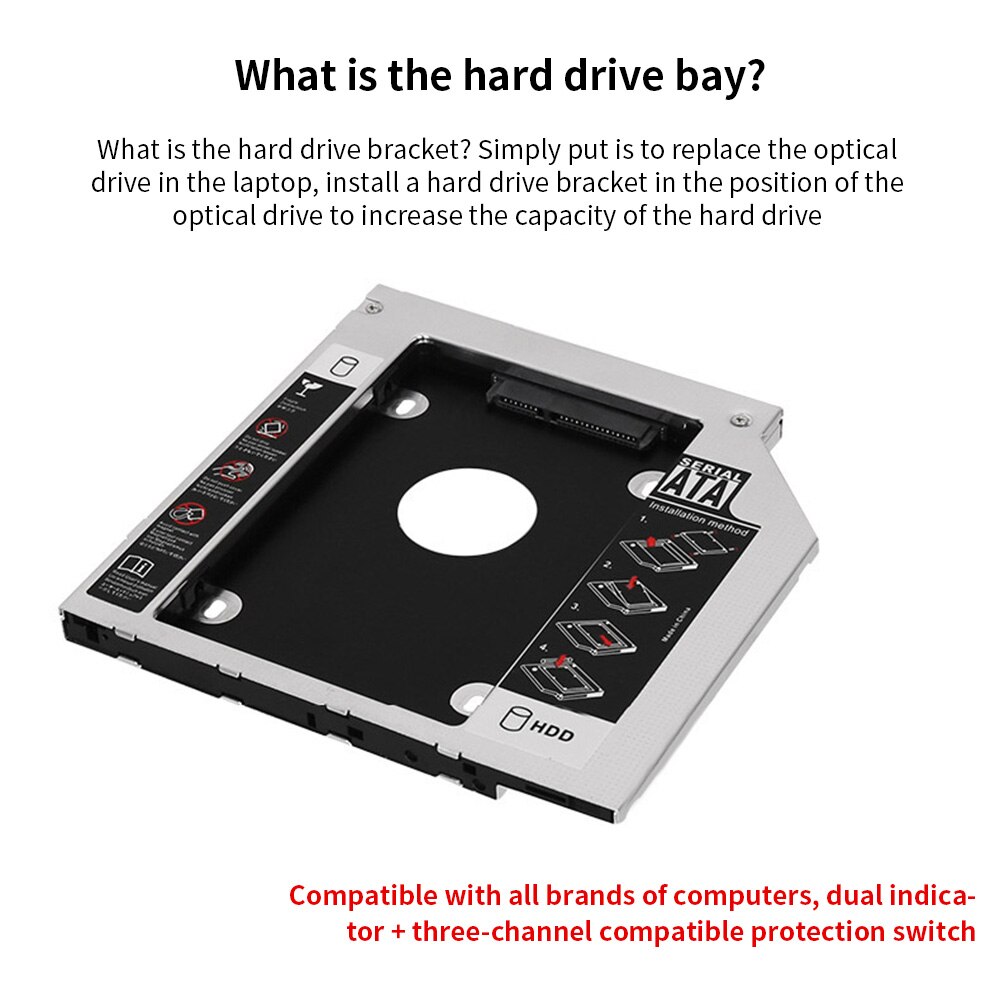 Sata 3.0 Harde Schijf Driver Adapter Hdd Ssd Houder Beugel Aluminium-Magnesium Legering Harde Schijf Optische Bay