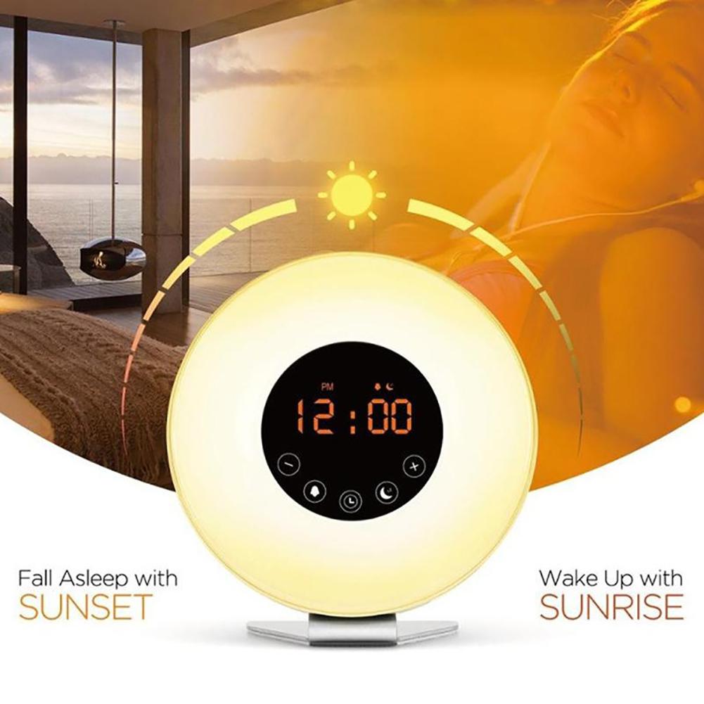 Wekker Zonsopgang Wekker Wake Up Light Digitale FM Radio Natuur Geluid Touch Control