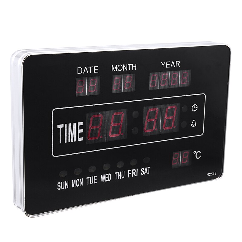 Digital Perpetual Calendar Wall Clock With Real-time Date Temperature Display Automatic Adjustment For Home Living Room Decorati