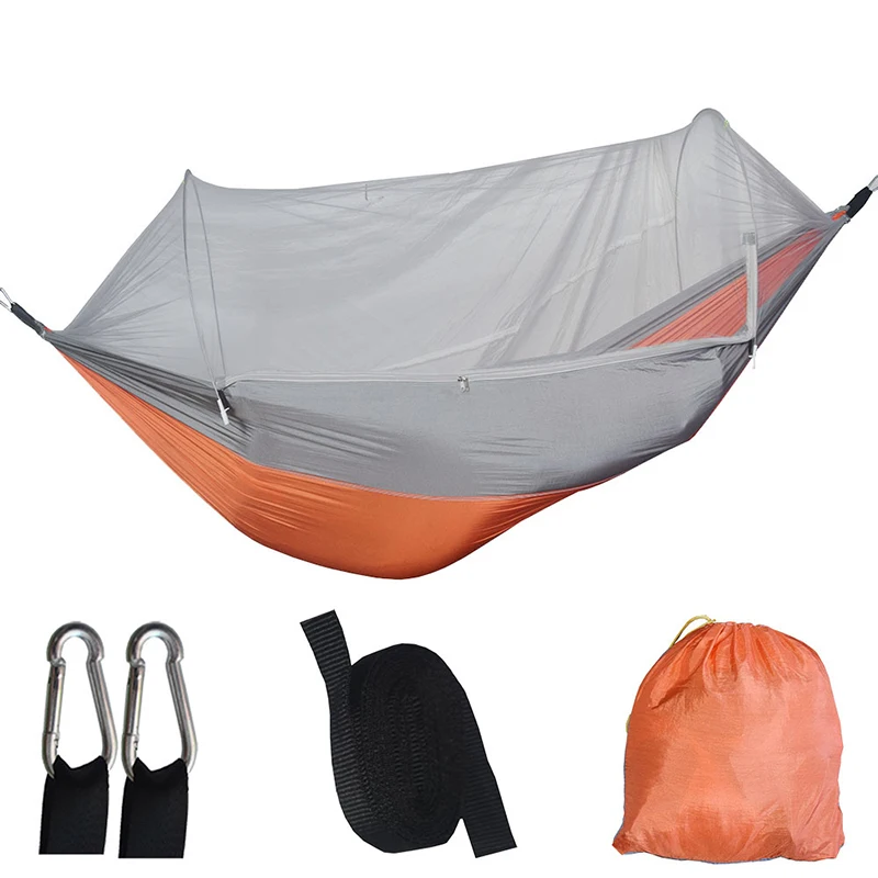 Hamaca para acampar con mosquitera, hamacas portátiles de paracaídas para exteriores, columpio, hamaca para dormir, material para acampar: Color