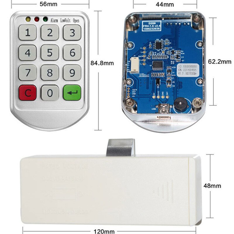 Intelligent Electronic Door Code Lock Digital Password Keypad Number Cabinet Drawer Door Code Lock Storage Cabinet Security Lock