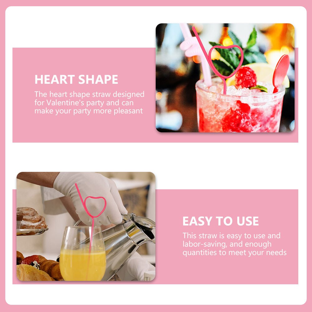 Pajitas creativas para bebidas, pajitas decorativas con forma de corazón, para arte de , 25 piezas