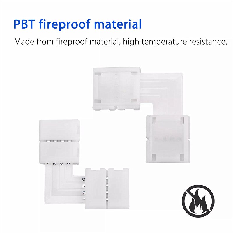 10pcs/lot led strip Connector 2Pin 4pin 8mm 10mm Quick Splitter Right Angle Corner Connector for 5050/3528 RGB LED Strip light