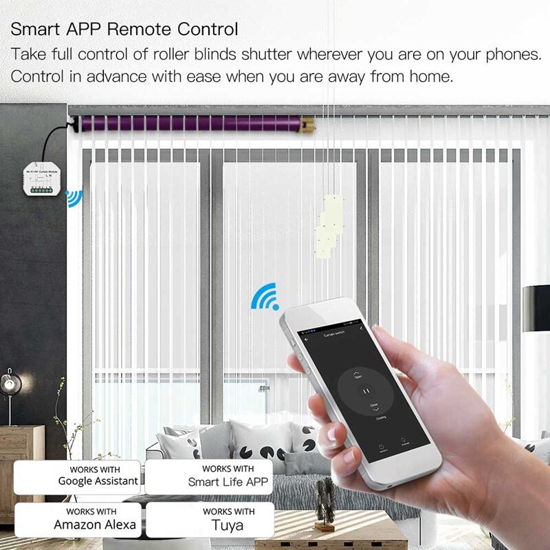 WiFi RF Smart rideau stores commutateur de Module volet roulant moteur Tuya télécommande sans fil travail avec Alexa Google Home