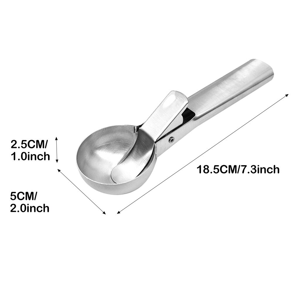Stainless Steel Ice-cream Scoop With Comfortable Anti-freeze Handle Ice Cream Scoop Home Multi Dessert Spoon Watermelon Spoons