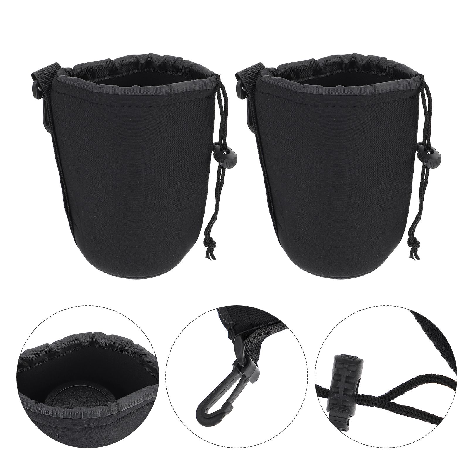 2 PCS Torba na obiektyw Przechowywanie aparatu Małe etui Etui Etui Akcesoria do obiektywów fotograficznych