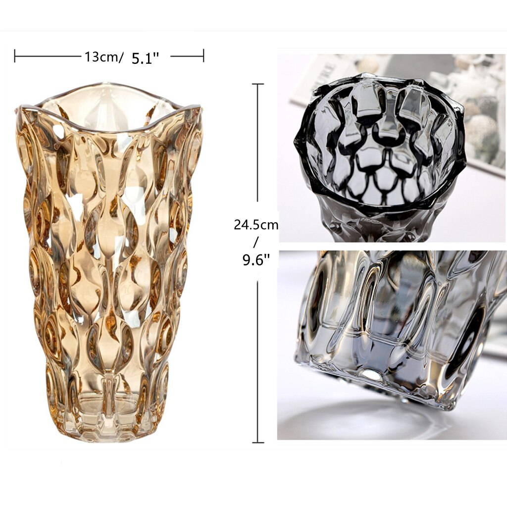 Bohemian Stijl Glazen Vaas 24.5Cm Grote Kristallen Vazen Voor Bloemstuk Voor Thuis Woonkamer Badkamer Keuken Tafelblad Decor